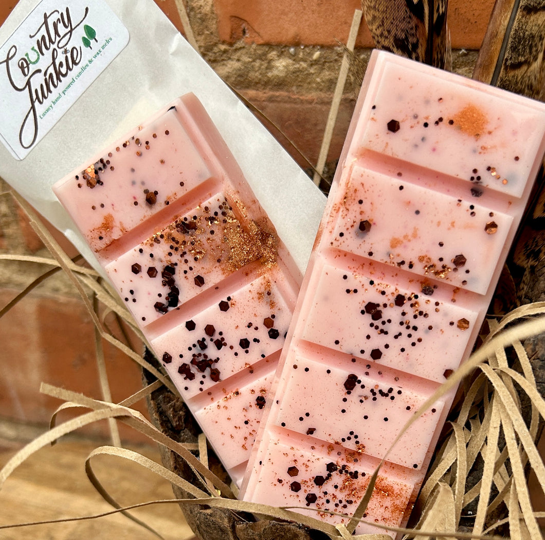 Peony and Blush Suede Snap Bar